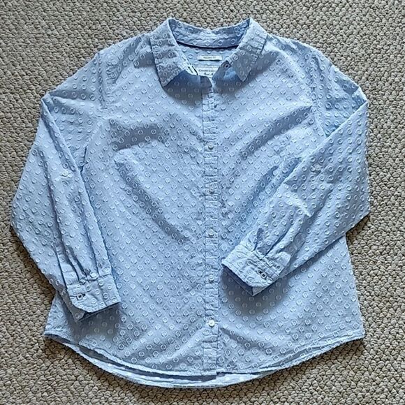 Charter Club relaxed fit Swiss dot shirt 12P - Picture 7 of 9